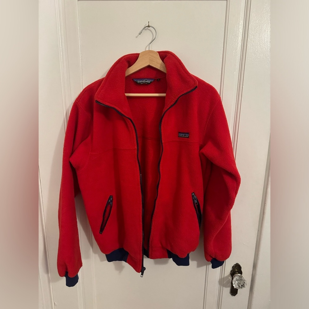 Vintage Red Patagonia Zip-Up Fleece, Size Small